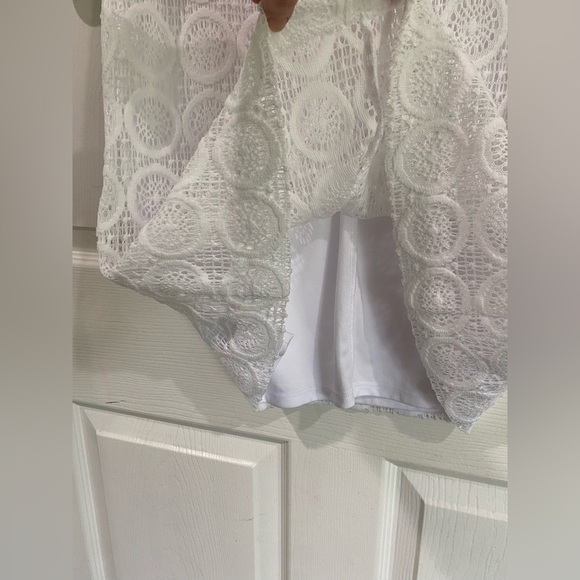 Lilly Pulitzer White Stretch Lace V-neck 3/4 Sleeve Shift Dress Size 4 Bridal - Picture 13 of 14